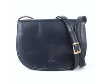 Tmavěmodrá středně velká kožená crossbody kabelka no. 49 modrá, kůže