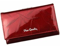 Červená lesklá kožená peněženka Pierre Cardin LEAF 108 červená, kůže