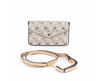 Malá pevná béžovo-šedá crossbody kabelka David Jones CM6120 béžová, syntetická kůže