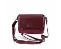 Tmavěčervená pevná crossbody kabelka David Jones 6441-1 červená, syntetická kůže