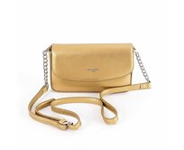 Malá zlatá crossbody kabelka David Jones CM6262A zlatá, syntetická kůže