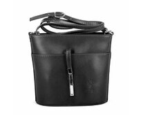 Malá kožená černá crossbody kabelka no. 52 hnědá, kůže