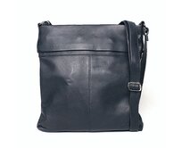 Středně velká tmavěmodrá kožená crossbody kabelka CiNiNO no. 1463 modrá, kůže