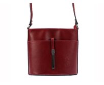 Malá kožená višňová crossbody kabelka no. 52 červená, kůže