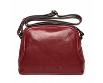 Luxusní tmavěčervená kožená crossbody kabelka Gianni Conti 257 červená, kůže