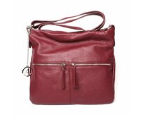 Luxusní vínová kožená crossbody kabelka Alex&amp;Co (Gianni Conti) 808 červená, kůže