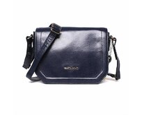 Luxusní tmavěmodrá dámská kožená crossbody kabelka Marta Ponti no. 9 modrá, kůže