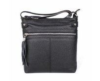 Malá kožená černá crossbody kabelka Vera Pelle no. 60 černá, kůže