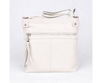 Malá kožená světlá lattéá crossbody kabelka Vera Pelle no. 60 béžová, kůže