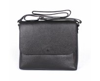 Střední kožená černá crossbody kabelka/podél těla Vera Pelle 62 černá, kůže