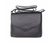 Malá kožená černá crossbody kabelka Vera Pelle no. 61 černá, kůže