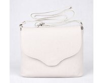 Malá kožená světlá latté crossbody kabelka Vera Pelle no. 61 béžová, kůže