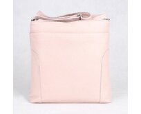 Světlerůžová středně velká kožená crossbody kabelka Patrizia Piu 417 růžová, kůže