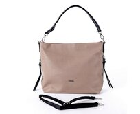 Středně velká hnědo-šedá kabelka na rameno i crossbody David Jones 6727-2A hnědá, syntetická kůže