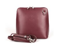 Tmavěvínová až fialová malá kožená crossbody kabelka no. 55 fialová, kůže