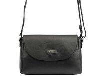 Malá kožená černá crossbody kabelka Mia More no. 018 černá, kůže