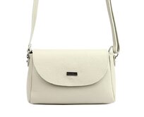 Malá kožená béžová crossbody kabelka Mia More no. 018 béžová, kůže