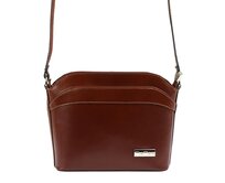 Tmavěhnědá malá kožená crossbody kabelka Mia More no. 009 hnědá, kůže