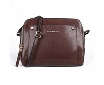 Luxusní tmavěhnědá dámská kožená crossbody kabelka Marta Ponti A12 hnědá, kůže