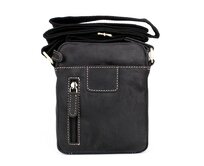 Malá černá kožená crossbody taška HGL no. 621 černá, kůže