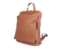 Hnědý malý/střední kožený batoh/crossbody kabelka no. 210, obsah cca. 5 l hnědá, kůže