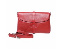 Červená kožená kabelka na rameno/do ruky/crossbody no. 222 červená, kůže