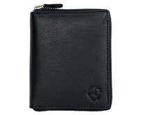 Černá celozipová kožená peněženka HL černá, kůže