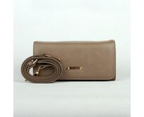 Hnědošedá (khaki) crossbody kabelka (psaníčko) David Jones 5504A hnědá, syntetická kůže