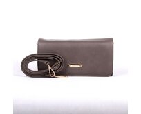 Šedohnědá (taupe) crossbody kabelka (psaníčko) David Jones 5504A šedá, syntetická kůže