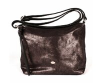 Černá crossbody kabelka David Jones CM3871 se stříbřitým efektem černá, syntetická kůže