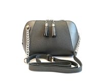 Malá pevná tmavěstříbrná crossbody kabelka David Jones CM3951A šedá, syntetická kůže