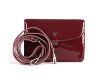 Pětioddílová malá pevná lesklá tmavěčervená crossbody kabelka David Jones CM4024 červená, syntetická kůže