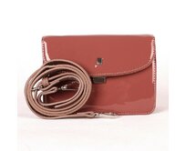 Pětioddílová malá pevná lesklá tmavěrůžová crossbody kabelka David Jones CM4024 růžová, syntetická kůže