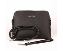 Malá pevná černá crossbody kabelka Flora F3772 černá, syntetická kůže