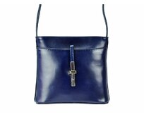 Malá kožená tmavěmodrá crossbody kabelka no. 44 modrá, kůže