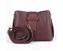 Tříoddílová malá tmavěčervená crossbody kabelka David Jones 6118-1 červená, syntetická kůže