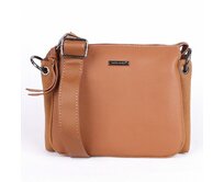 Tříoddílová hnědá (cognac) crossbody kabelka David Jones CM5322 hnědá, syntetická kůže