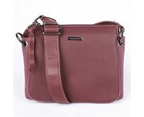 Tříoddílová tmavěčervená (vínová) crossbody kabelka David Jones CM5322 červená, syntetická kůže