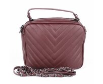 Malá vínová kožená kabelka do ruky/na rameno/crossbody Vera Pelle 302 fialová, kůže