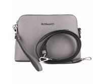 Malá pevná šedá crossbody kabelka Flora F3772 šedá, syntetická kůže