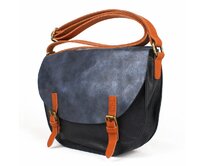 Středně velká tmavěmodrá crossbody kabelka FLORA&amp;CO H6763 modrá, syntetická kůže