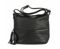 Středně velká černá crossbody kabelka FLORA&amp;CO H9046 černá, syntetická kůže