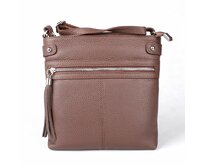 Malá kožená tmavěhnědá crossbody kabelka Vera Pelle no. 60 hnědá, kůže