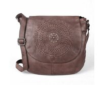 Značková tmavěhnědá kožená kabelka na rameno/crossbody Gianni Conti 232 tmavěhnědá, kůže