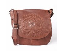 Značková hnědá kožená kabelka na rameno/crossbody Gianni Conti 232 hnědá, kůže