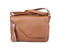 Malá hnědá kožená crossbody kabelka no. 151 zelená, kůže