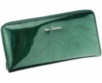 Lesklá celozipová kožená zelená peněženka Pierre Cardin LEAF 119 zelená, kůže