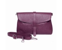 Tmavěvínová kožená kabelka na rameno/do ruky/crossbody no. 222 červená, kůže