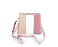 Tříoddílová světlerůžová crossbody kabelka David Jones 6939-1 světlerůžová, syntetická kůže