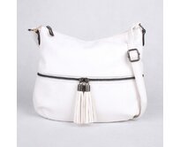 Středně velká bílá crossbody kabelka FLORA&amp;CO H9046 bílá, syntetická kůže